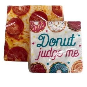 Foodies Party Bundle of 66 Napkins Pizza Print and Donut Design 🍕🍩